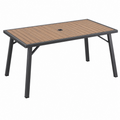Mesa de jardín 150 x 90 x 75 cm de madera marrón y acero negro para exterior estilo contemporáneo