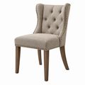 Silla tapizada 55 x 65 x 105 cm beige con patas de madera estilo clásico