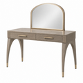 Tocador con espejo 120 x 50 x 150 cm de madera gris topo para dormitorio estilo contemporáneo